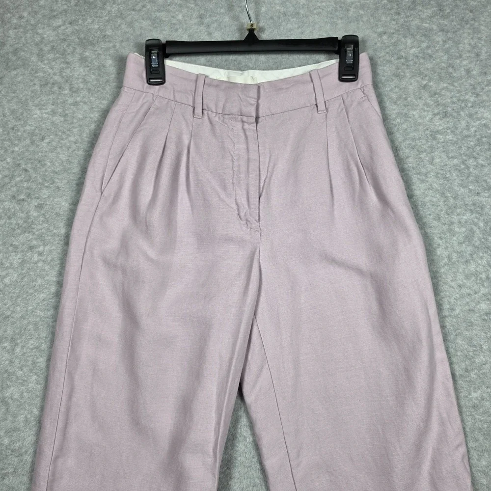 Wilfred Pants Womens Size 4 Lilac The Effortless Pant Cropped Linen Blend Relaxe